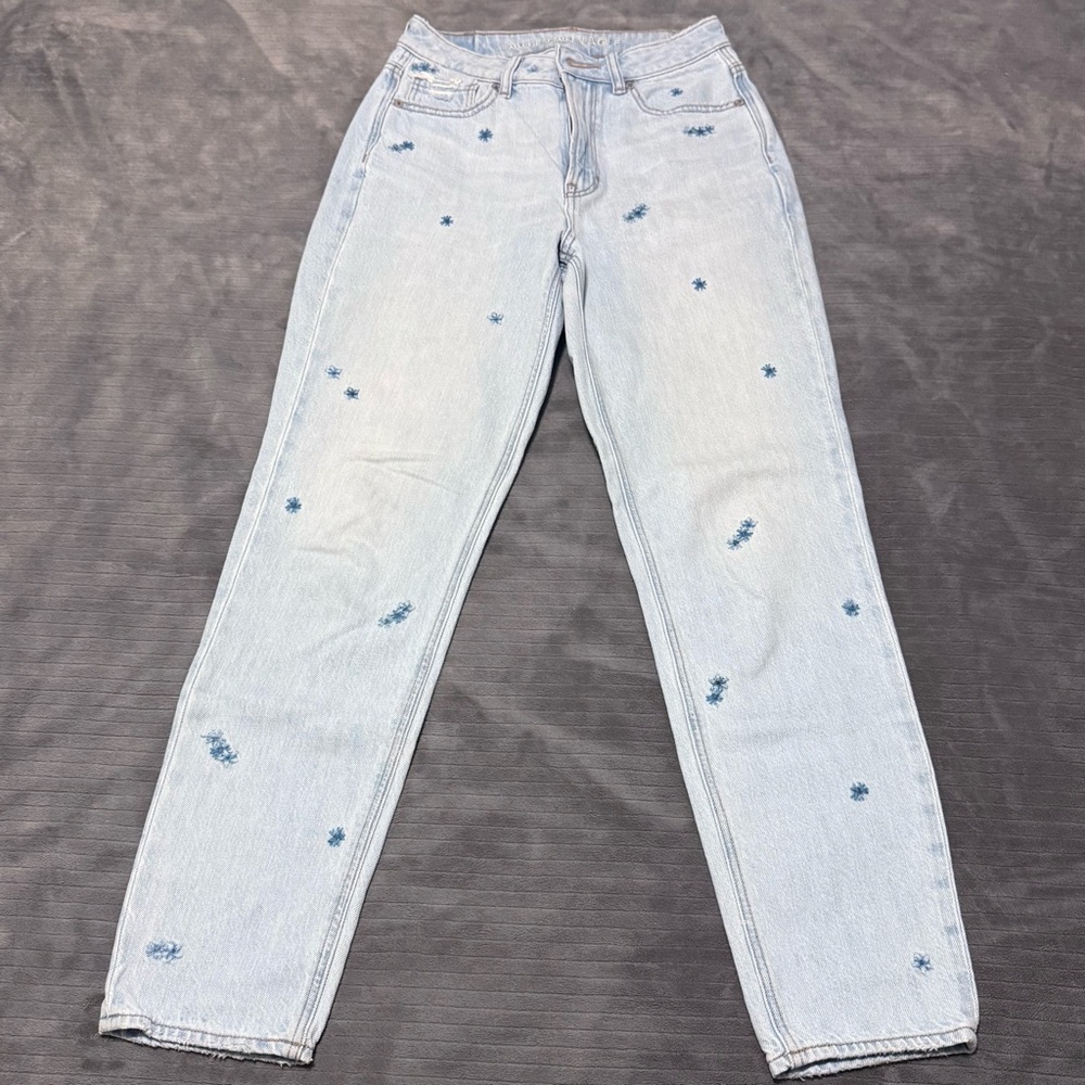 American Eagle Floral Jeans